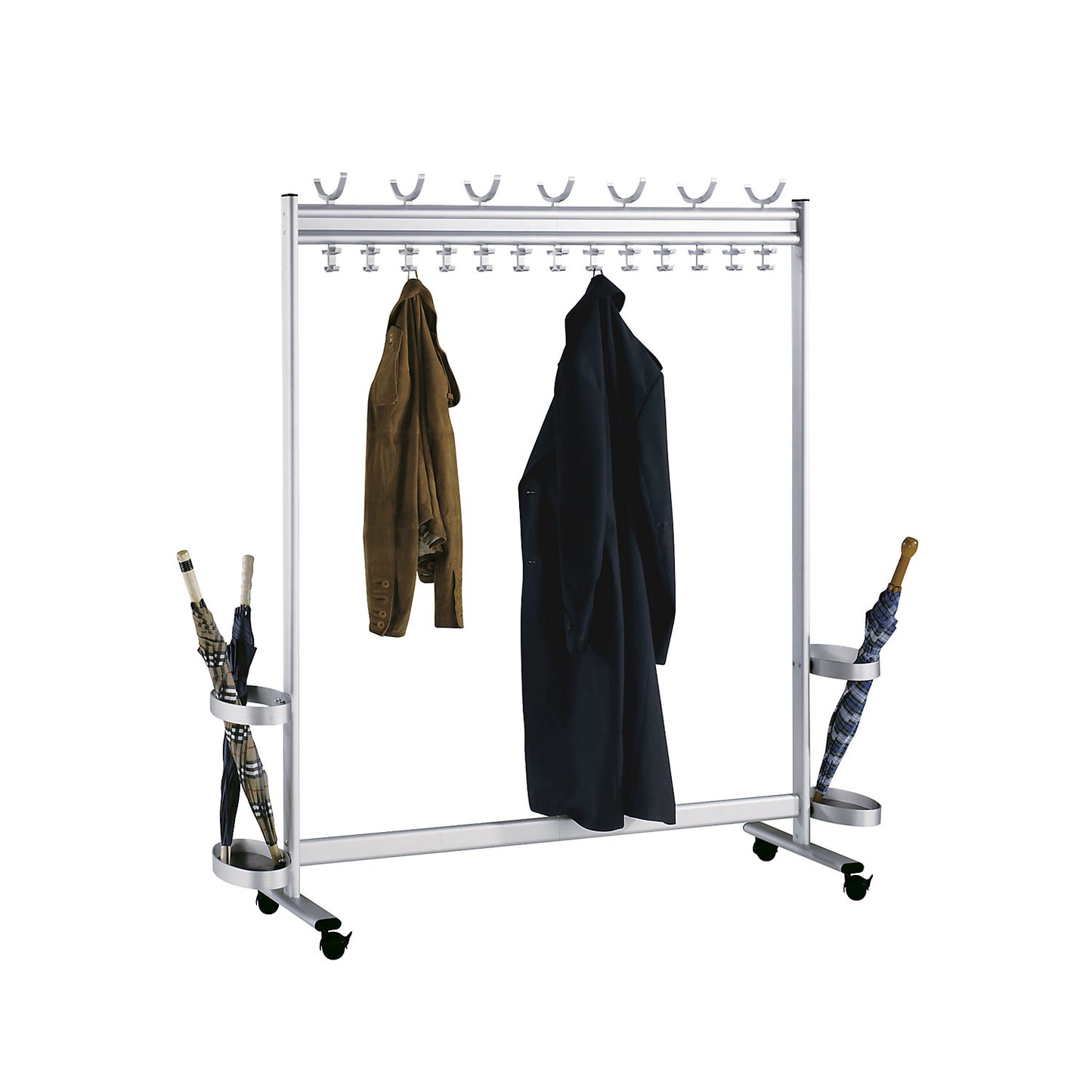Coat rail, HxD 1700 x 400 mm, with umbrella holder, width 1740 mm.