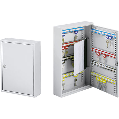 Security key cabinets, 200 hooks, HxWxD 550 x 380 x 140 mm, white aluminium.