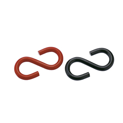 Suspension hook, plastic coated steel, pack of 10, black.