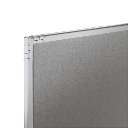 Partition, light grey felt, frame, 1300x1950 mm.