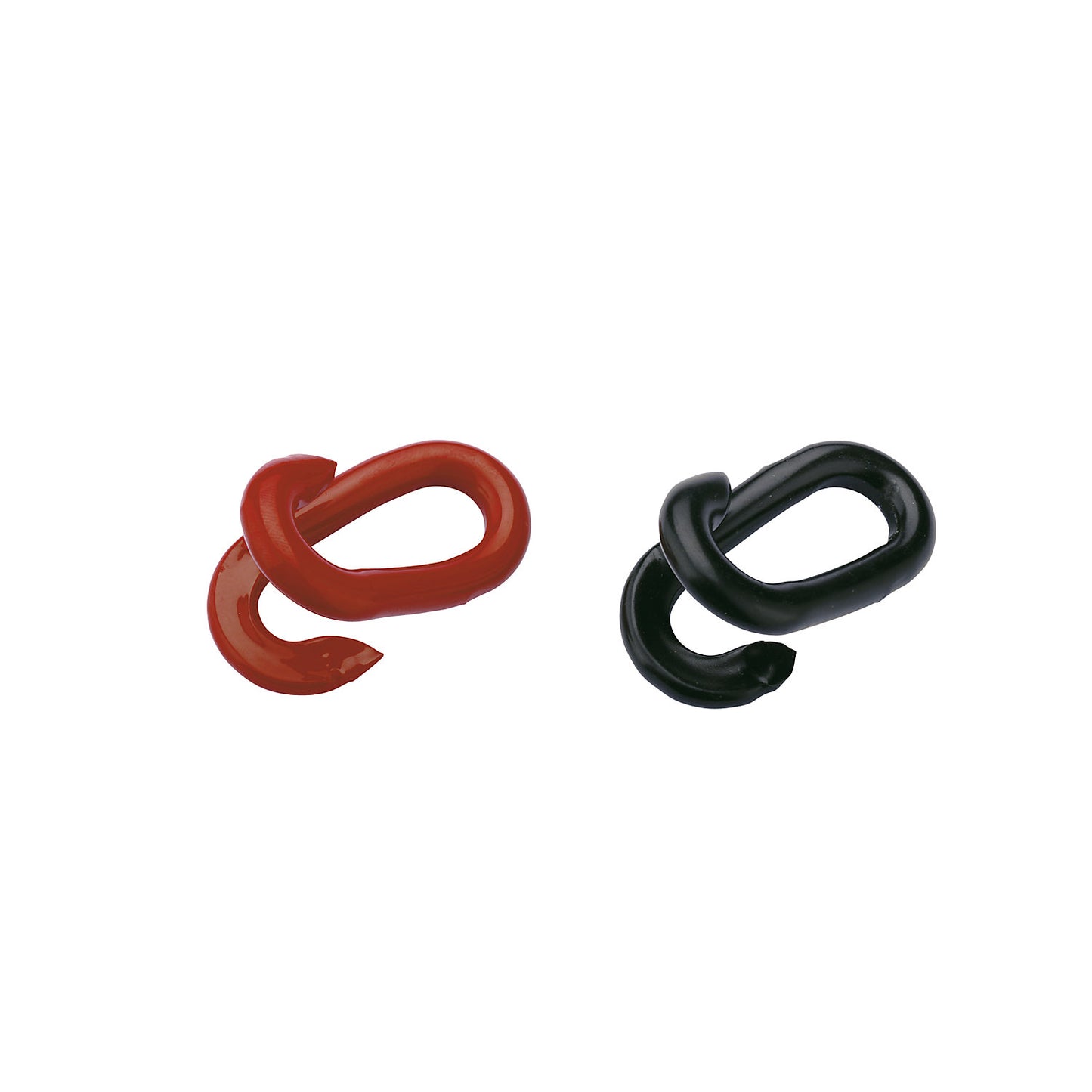 Connecting link for barrier chains, plastic coated steel, pack of 10, red.
