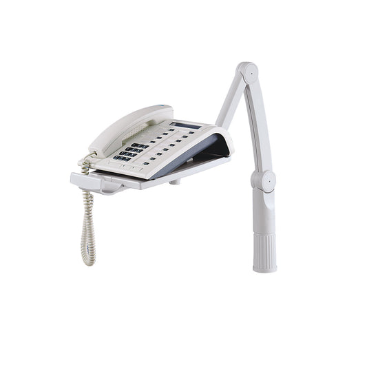 Telephone swivel arm, rotates 360°, light grey.