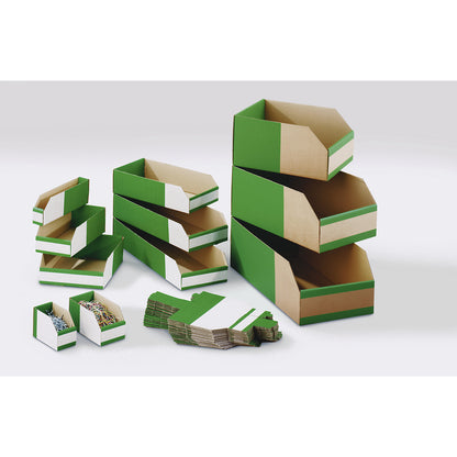 Corrugated storage bin, pack of 50, LxWxH 300x200x100 mm.