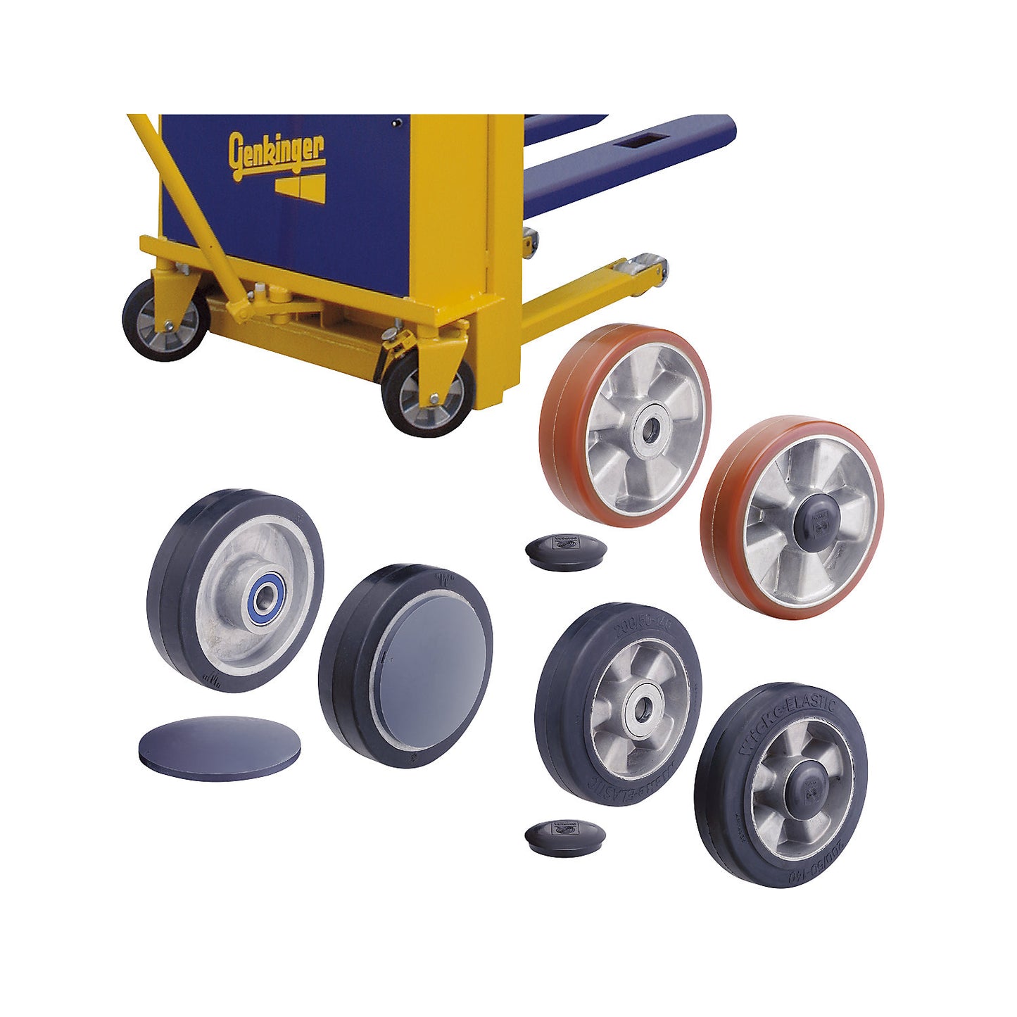 Steering wheel, ball bearings, polyurethane, width 50 mm, length 50 mm.