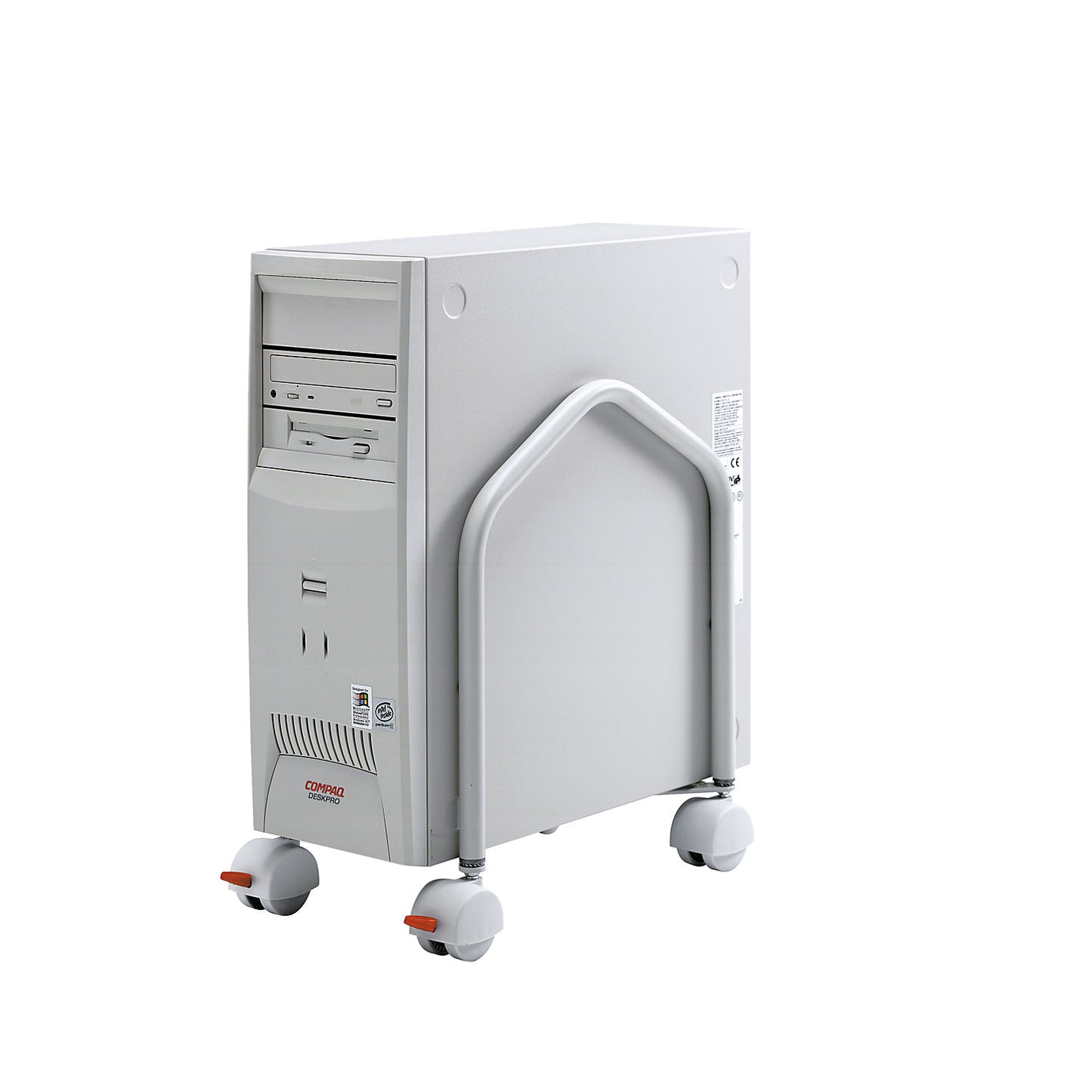 PC stand, mobile, HxD 400 x 330 mm, construction with or without tilt position, light grey RAL 7035.