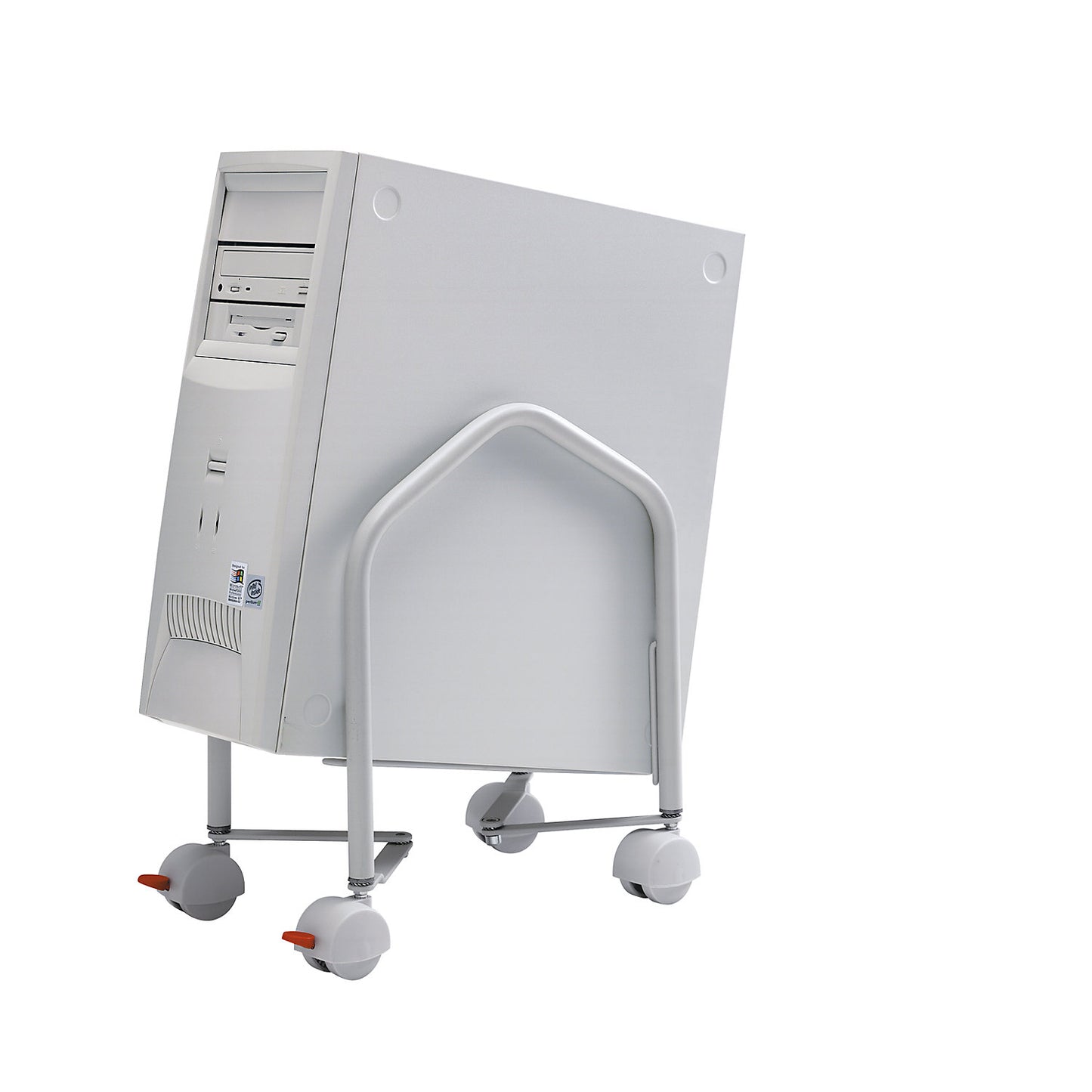 PC stand, mobile, HxD 400 x 330 mm, construction with or without tilt position, light grey RAL 7035.