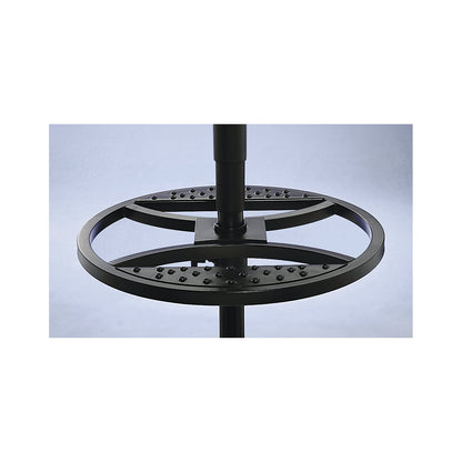 Industrial swivel chair, polyurethane upholstery, gas lift height adjustment, with floor glides and foot ring, height adjustment range 570 - 820 mm.