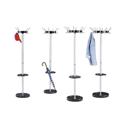 Coat stand, classic, made of steel, 6 hat hooks, 12 coat hooks.