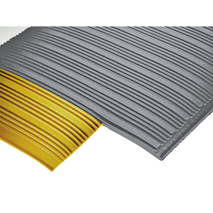 Orthomat® Ribbed anti-fatigue matting, LxW 1500 x 910 mm, grey.