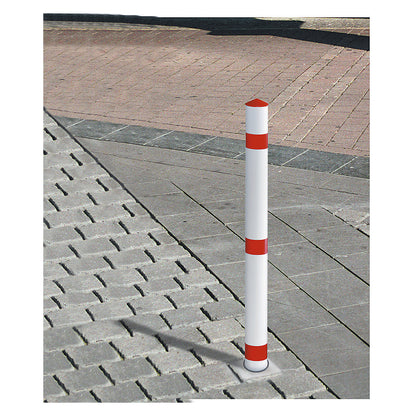 Barrier posts, plastic, to bolt in place, with chain head.