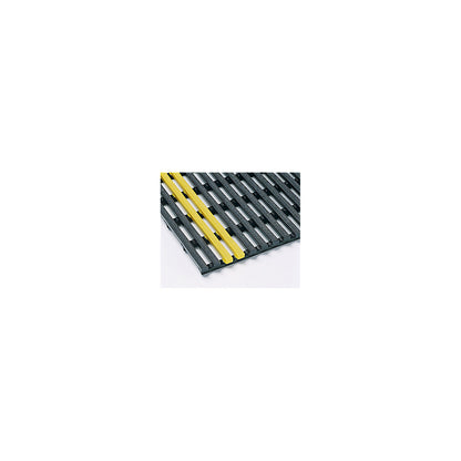 Anti-slip matting, recycled PVC, 10 m roll, width 1000 mm, black/yellow.