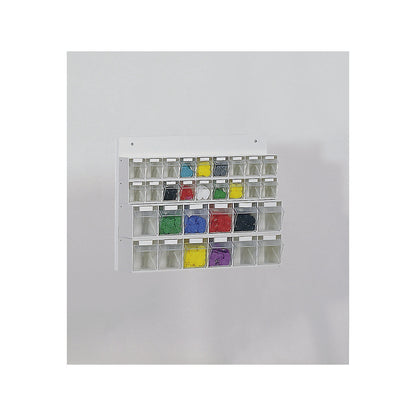 Visual storage container combination made of polystyrene, HxWxD 410 x 600 x 108 mm, 30 bins.