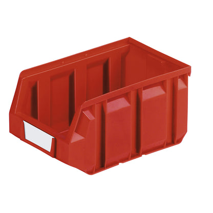 Open fronted storage bin made of polyethylene, LxWxH 342 x 204 x 164 mm, red, pack of 24.