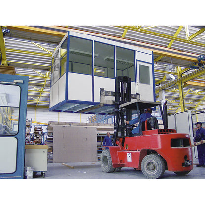Transport base at extra cost, for 4-sided model, for prefab office LxW 2100 x 4100 mm.