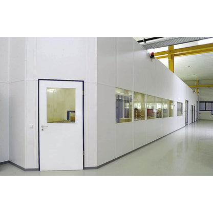 Flexible partition system, wall thickness 82 mm, glass wall section, HxW 1085 x 1200 mm.