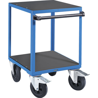 KOMPAKT assembly trolley, 2 shelves LxW 600 x 600 mm, solid rubber tyres.