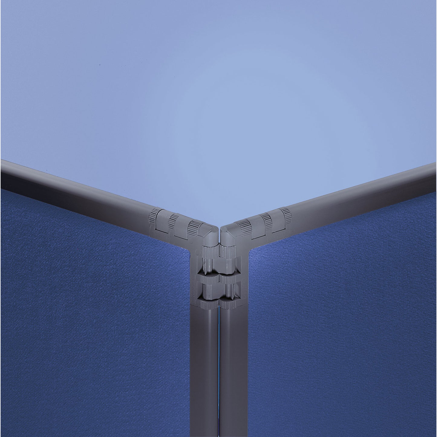 Partition, felt, slate grey frame, silver grey, HxW 1300 x 650 mm.