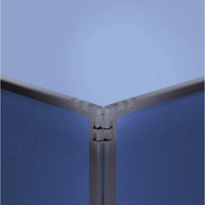 Partition, felt, slate grey frame, silver grey, HxW 1300 x 650 mm.