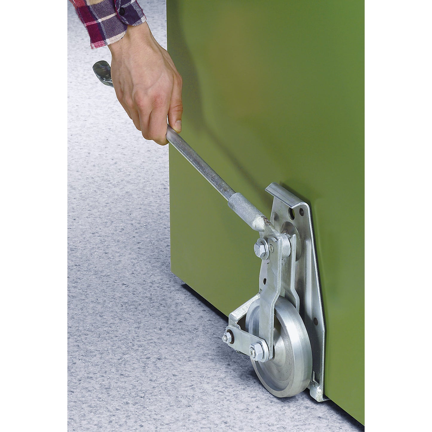 Travel jack, wheels with polyurethane tyres, max. load 1000 kg, lift 33 mm.