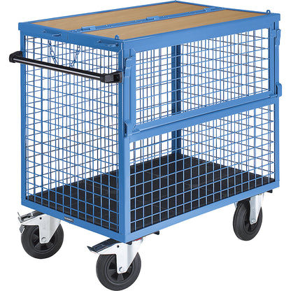 Container truck, walls made of steel mesh, with lid, LxW 1050 x 700 mm.