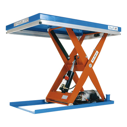Compact lift table, static, max. load 1500 kg, platform LxW 1500 x 800 mm, effective height 210 mm.