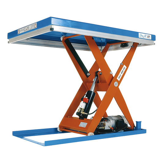 Compact lift table, static, max. load 1000 kg, platform LxW 1200 x 800 mm, effective lift 820 mm.