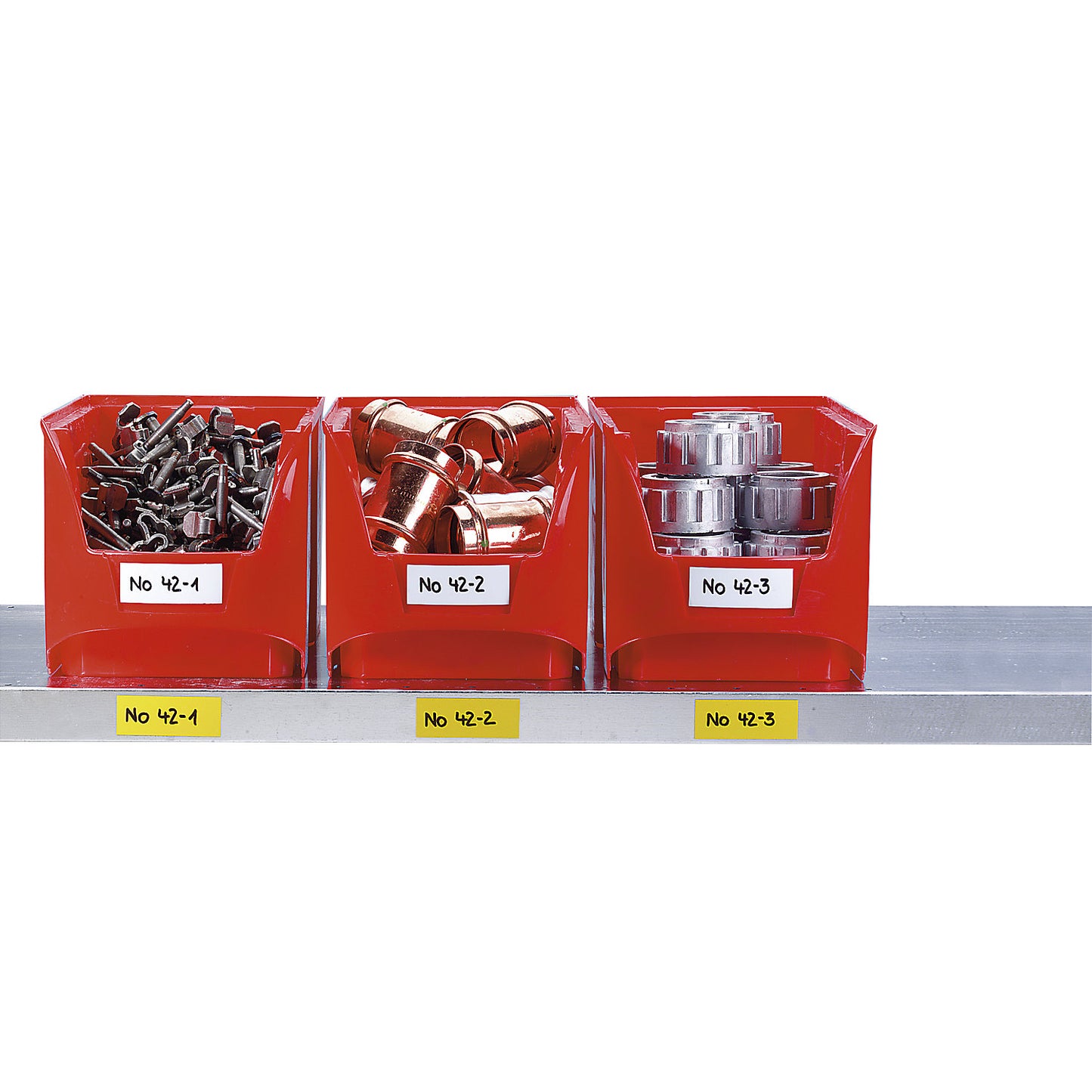 Magnetic storage labels, sold by the roll, yellow, height 80 mm, roll length 10 m.