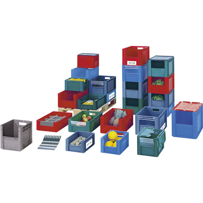 Euro stacking container with handle recess, capacity 60 l, LxWxH 600 x 400 x 320 mm, pack of 2, green.