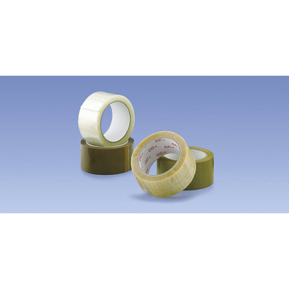 PP packing tape, quiet and extra strong model, pack of 36 rolls, transparent, tape width 50 mm.