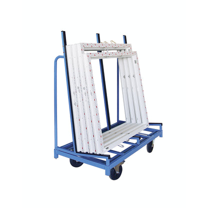 Glass trolley, 1 shelf, with rubber covering.