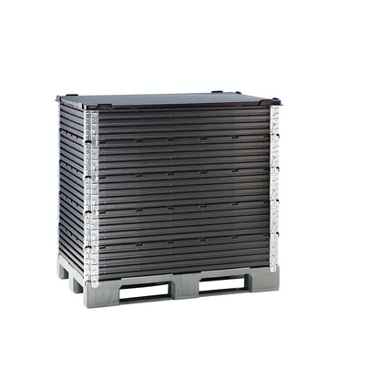 Plastic pallet collar, with 4 hinges, for pallets 1200 x 800 mm, pack of 2.
