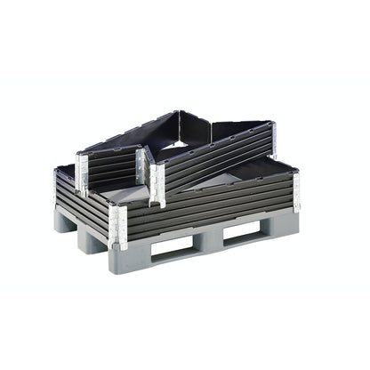 Plastic pallet collar, with 6 hinges, for pallets 1200 x 800 mm, pack of 2.