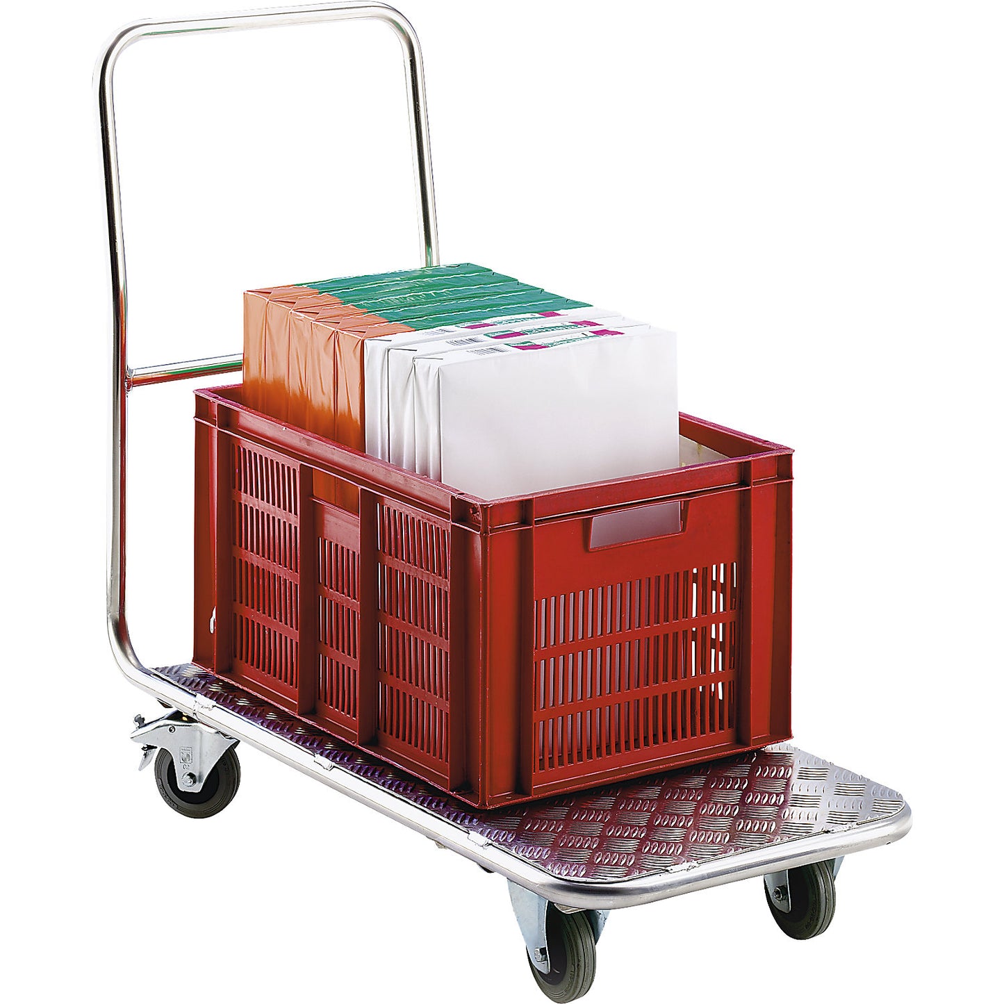 Platform truck, made of aluminium with ribbed structure, LxW 1020 x 450 mm.