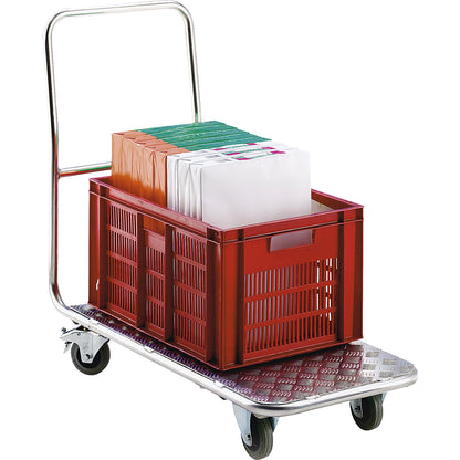 Platform truck, made of aluminium with ribbed structure, LxW 1020 x 450 mm.