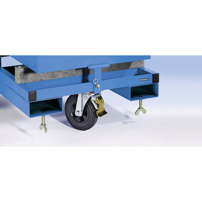 Sheet metal container truck, container with forklift pockets, tilting, capacity 0.4 m³, without lid.