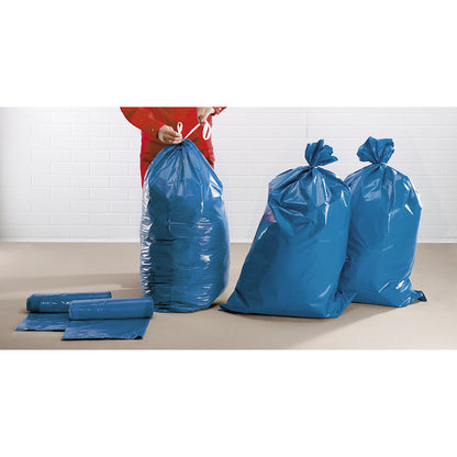Heavy duty waste sacks LDPE, 120 l, WxH 700 x 1100 mm, material thickness 150 µm, blue, pack of 50.