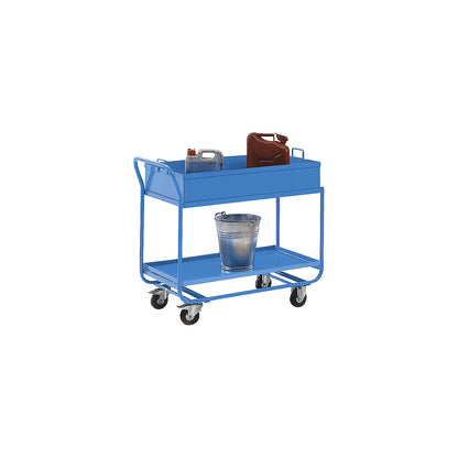 Table trolley, with removable tray, light blue.