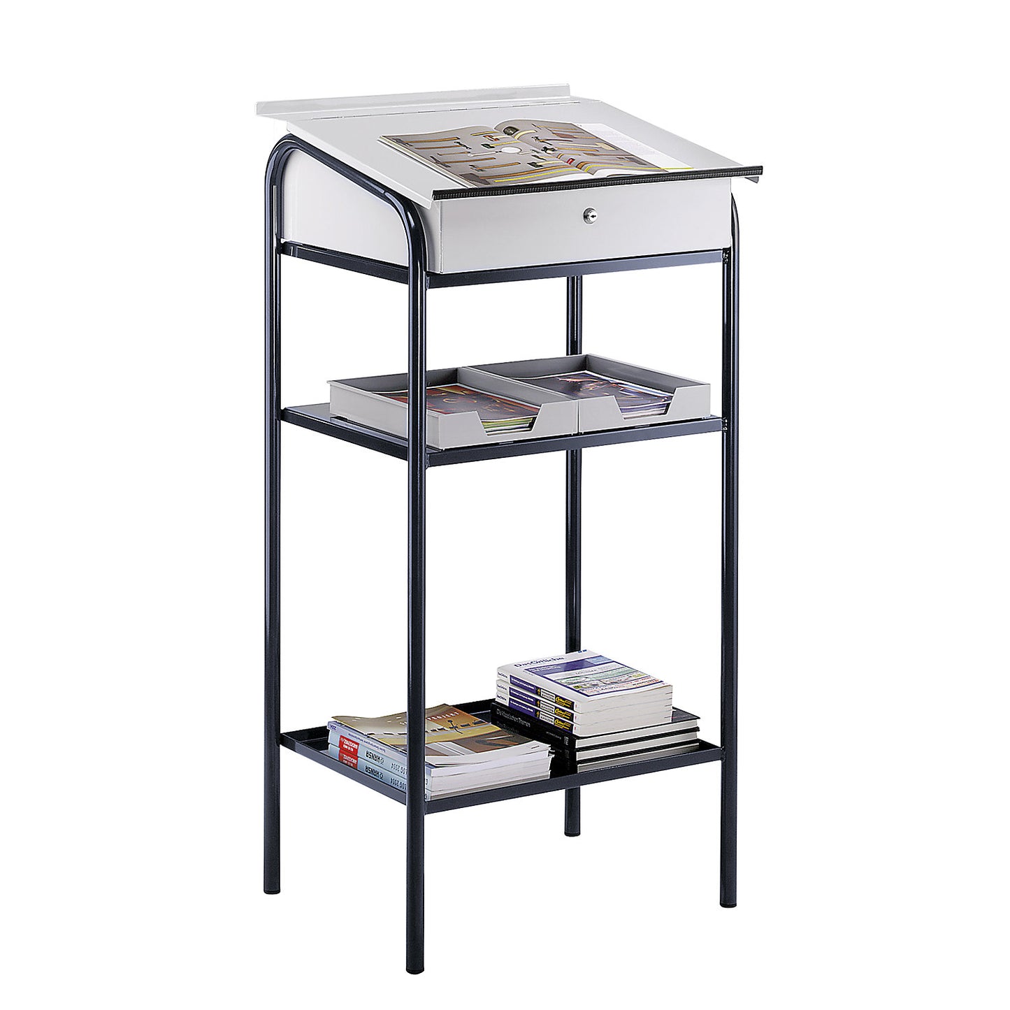 Workshop desk, with 2 shelves, HxWxD 1220 x 590 x 520 mm.