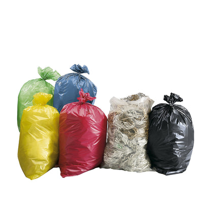 Waste sacks, LDPE, 120 l, 37 µm, WxL 700 x 1100 mm, pack of 250, green.