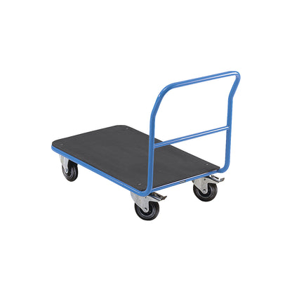Platform truck, with fixed push handle, platform made of MDF.