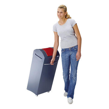 Recyclable waste collector, flame extinguishing, WxD 380 x 320 mm, capacity 60 l, signal yellow flap.