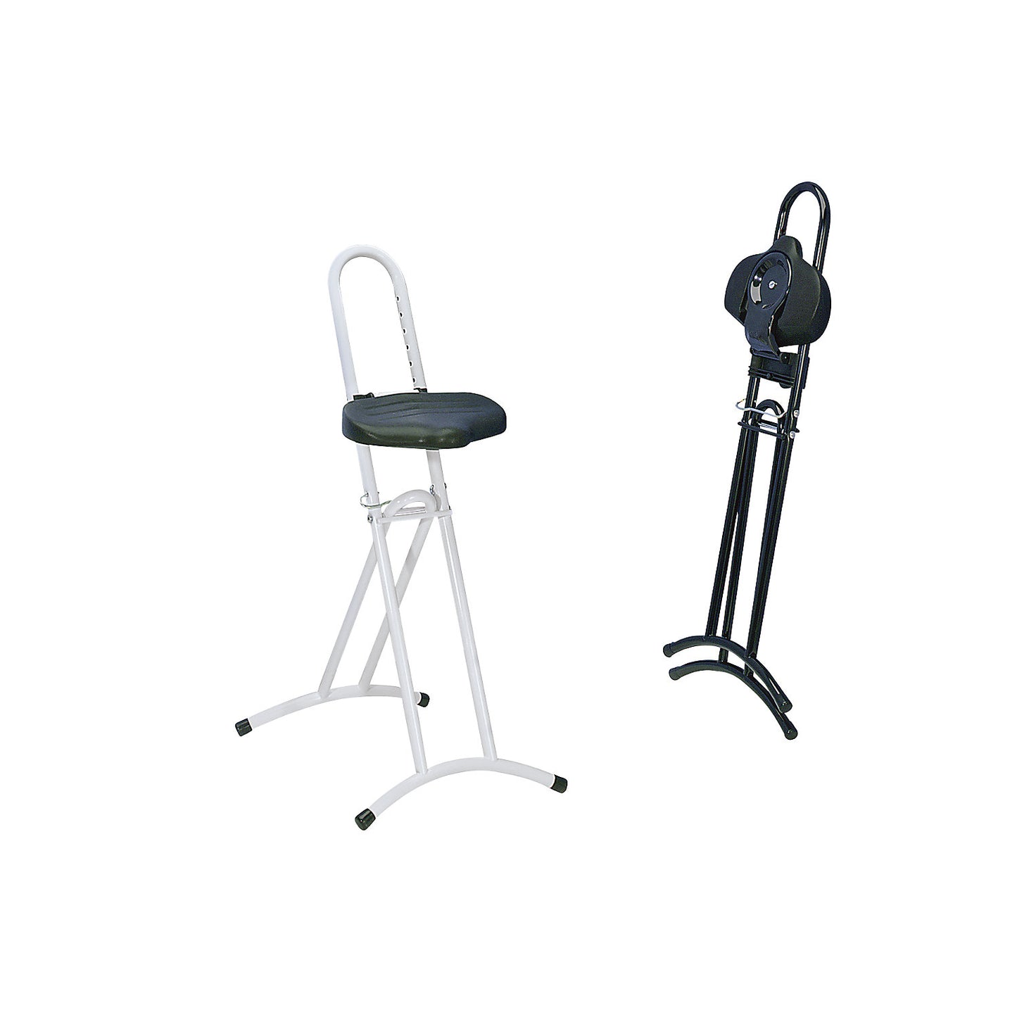 Anti-fatigue stool with rotating seat, height adjustment from 610 - 860 mm, black.