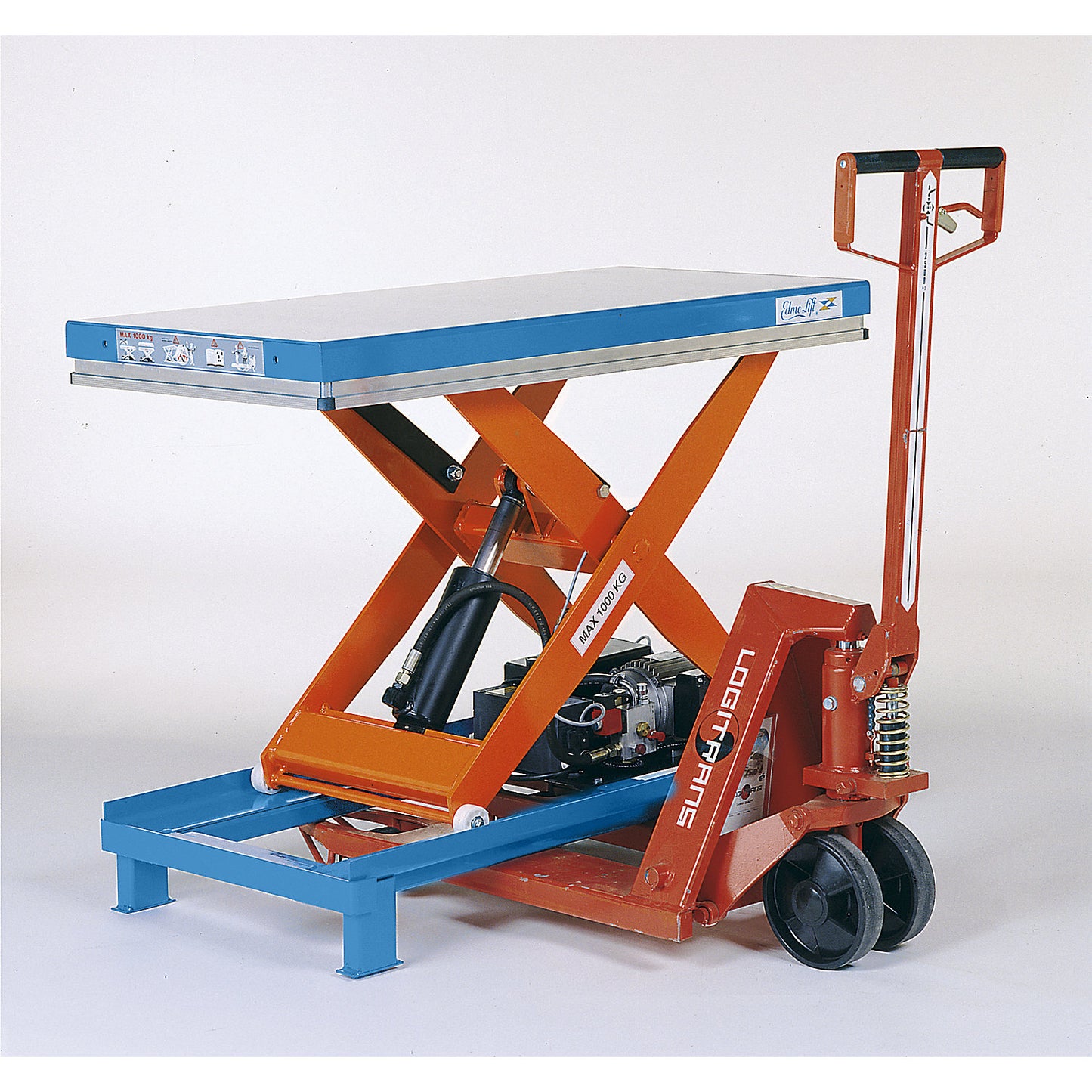 Compact lift table, static, max. load 500 kg, platform LxW 900 x 600 mm, effective lift 600 mm.