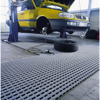Industrial grid mat, extremely slip resistant, cut per metre, width 800 mm.
