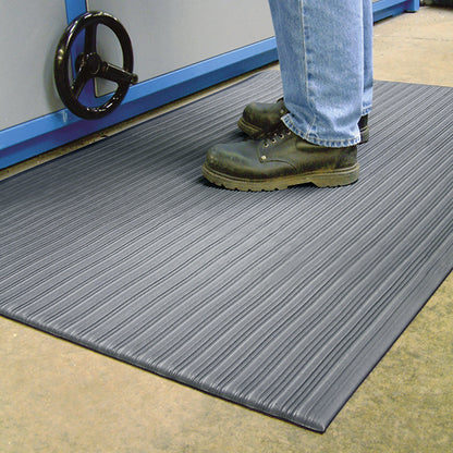 Orthomat® Ribbed anti-fatigue matting, LxW 1500 x 910 mm, grey.