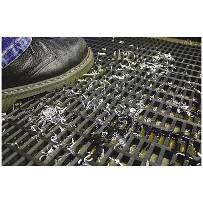 COBAmat® Workstation anti-fatigue matting, with yellow, tapered edges, LxW 1500 x 1000 mm.