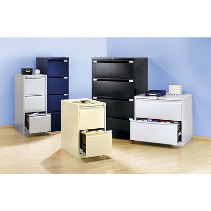 Suspension file cabinet, 1-track, 2 A4 drawers, traffic white.