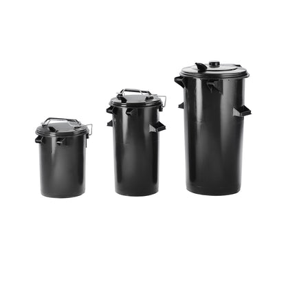 Waste bin system, plastic, with handle and lid, charcoal, capacity 50 l.