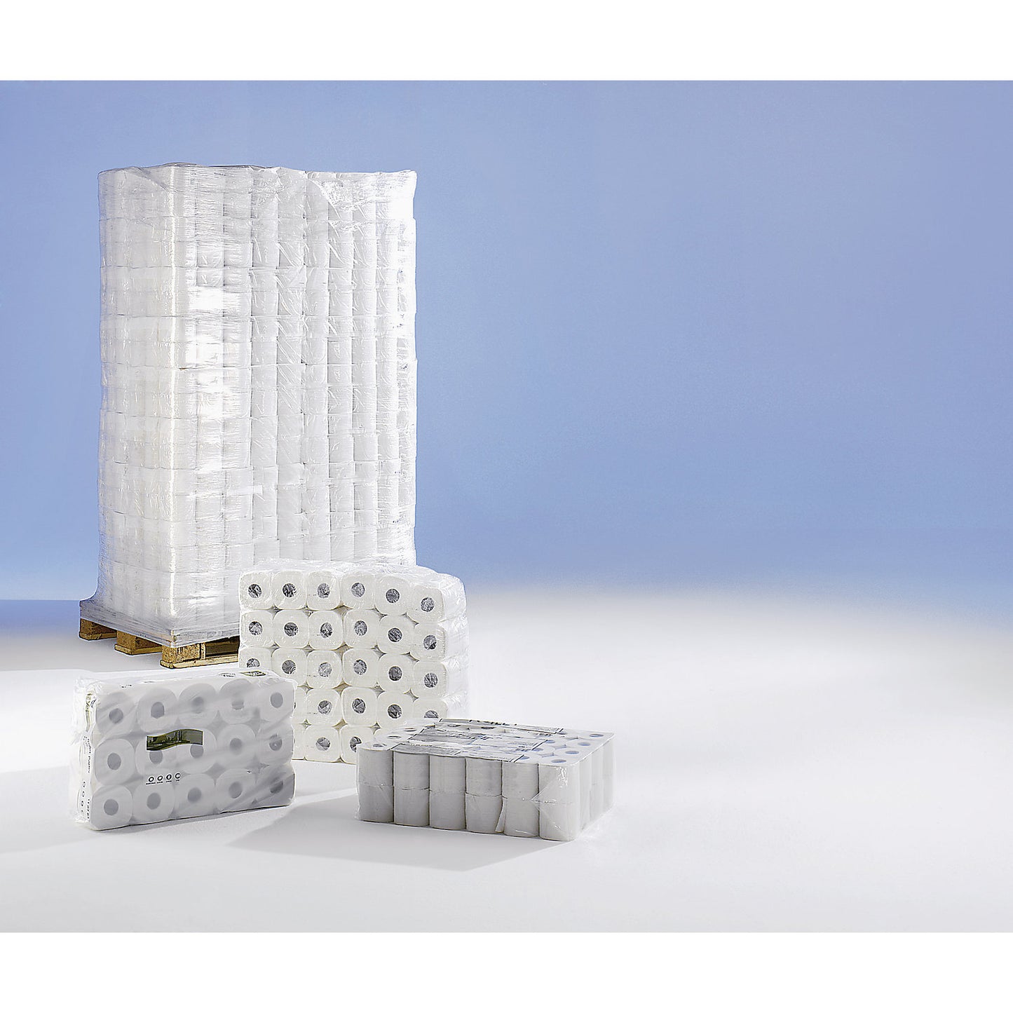 Toilet paper, household roll, tissue, 3-ply, pallet with pack of 1260 pieces, white.