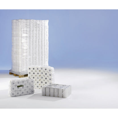 Toilet paper, household roll, tissue, 2-ply, pallet with pack of 1920 pieces, white.